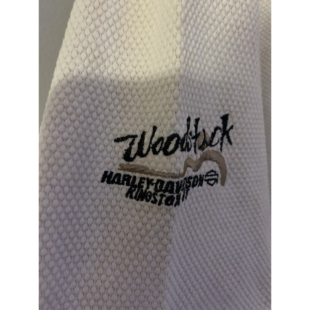 Mens XL Woodstock Harley Davidson Waffle Knit Polo Short Sleeve Shirt USA - Picture 6 of 8